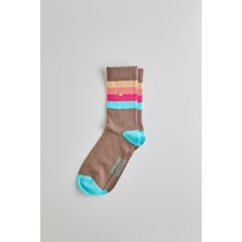 Katia & Bony Renkli Şeritli Soket Çorap Kahverengi