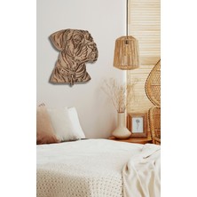 Aluradeco İnanılmaz 3D Görünümlü Ahşap Dört Katmanlı Boksör Köpeği Portresi 32 x 38  cm