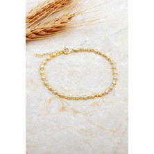 Sümer Telkari Su Yolu Altın Kaplama Ince Gümüş Bileklik 4693