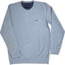 Erkek Bisiklet Yaka Kendinden Desenli Sweatshirt