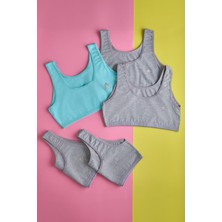 Kız Çocuk 5 Li Paket  Kalın Askılı Sporcu Büstiyer Çok Renkli