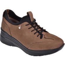 Beety Hakiki Deri Comfort Kadın Ayakkabı BEE-055   Ceviz Nubuk