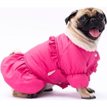 Pawstar Fuşya Elizabeth Polarlı Su Geçirmez Küçük Irk Köpek Yağmurluğu