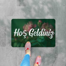 M&H Quality  Dijital Baskılı Kapı Önü Paspas Hoşgeldiniz Yazılı Baykuş Desenli Çok Amaçlı Iç Ve Dış Kapı Paspası
