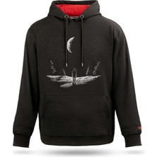 Gece ve Yıldızlar Tasarım Sweatshirt Kapşonlu Sweatshirt Hoodie