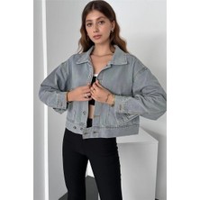 Fav Style Kadın Oversize Çift Cepli Kot Ceket