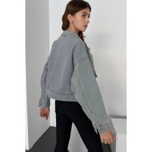 Fav Style Kadın Oversize Çift Cepli Kot Ceket