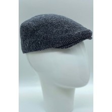 BE Hoope Erkek Kışlık Flat Cap Desenli Yünlü London Kasket Şapka