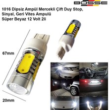 Bosse 1016 Dipsiz Ampül T20 Mercekli Çift Duy Stop Sinyal Geri Vites Ampulü Süper Beyaz 12 Volt Bosse Aem