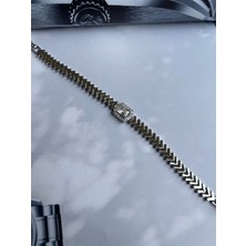 Moonjy Vıp Çelik Silver Üçgen Zincirli Baget Bileklik