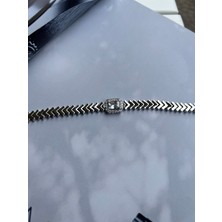 Moonjy Vıp Çelik Silver Üçgen Zincirli Baget Bileklik