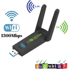 Tarez AC1300 Mbps Kablosuz Wifi Alıcı Dual Band USB 3.0 Adaptör 2.4g/5.8g Çift Frekanslı