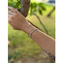 Moonjy Çelik Silver 4mm Su Yolu Bileklik