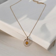 Zincir Gold Renk Papatya Kolye