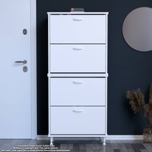 Modilayn UMAY' 2 Li Antre Hol 72x 168x 26 cm’ lik 4 Düşer Kapak 8 Göz Bölmeli Ayakkabılık