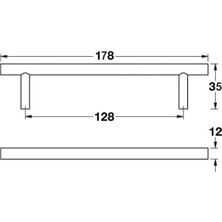 Hafele Thor Kulp Inox Renkli 128 mm 2'li Paket