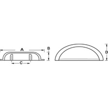 Hafele Gain Kabuk Kulp Antik Gümüş Renkli 64 mm 2'li Paket