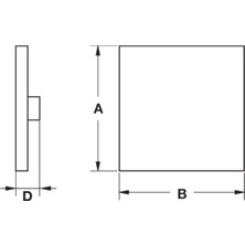 Hafele Gear Düğme Kulp Siyah Renkli 45 x 45 mm 3'lü Paket