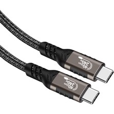 ENSUENO Siyah QG01 Type-C To Type-C Usb4 Pd Data Kablosu 240W 40GBPS 8K@60Hz 0.2 Metre-Zore