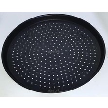 Abnturk 2 Adet Delikli Alüminyum 40 Cm Granit Pizza Tavası Yanmaz Yapışmaz En Iyi Pizza Pişirme Fırın Tepsisi