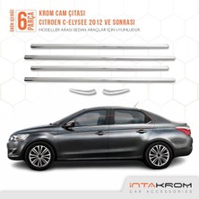 Woodhub Citroen C - Elysee Krom Cam Çıtası 6 Parça 2012 ve Üzeri P. Çelik