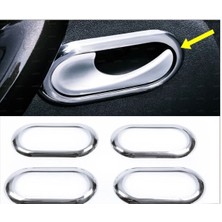 Woodhub Renault Clio 3 Hb Uyumlu Krom Iç Kapı Kolu Çerçevesi 4 Parça 2006-2013