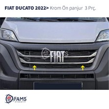 Woodhub Fiat Ducato Krom Ön Panjur 3 Parça 2022> Paslanmaz Çelik