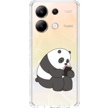 Zeyno Xiaomi Redmi Note 13 4g Uyumlu Telefonlu Panda Desenli Silikon Kılıf