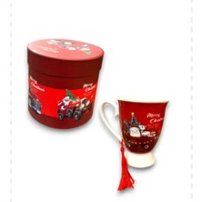 MR Shopping Hediyelik Yılbaşı Temalı Baskılı Noel Baba Seramik Kupa Yılbaşı Hediye Kupa Noel Baba Kırmızı