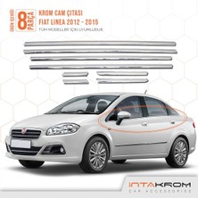 Woodhub Fiat Linea Krom Cam Çıtası 8 Parça 2012-2015
