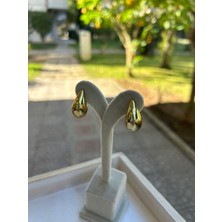 Moonjy Çelik Gold Mini Bottega Damla Küpe (Çift)