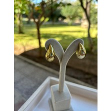 Moonjy Çelik Gold Mini Bottega Damla Küpe (Çift)