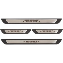 Woodhub Fiat Egea 2015-2020 Modeller Old Krom Kapı Eşiği 4 Parça Paslanmaz Çelik