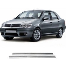 Woodhub Fiat Albea 2002-2012 Modeller Arası Krom Cam Çıtası 4 Parça Paslanmaz Çelik