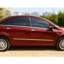 Woodhub Fiat Linea Krom Cam Çıtası 8 Parça P.çelik 2007 ve Sonrası