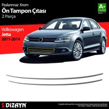 Woodhub S-Dizayn Vw Jetta Krom Ön Tampon Çıta 2 Prç 2011-2014