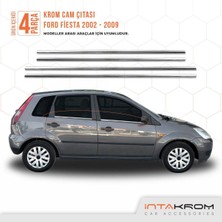 Woodhub Ford Fiesta Krom Cam Çıtası 4 Parça 2002-2009