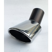 Woodhub 60 Mm. Dirsek Yassı Kesik Tekli Krom  Egzoz Ucu Eksoz