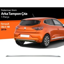 Woodhub Clio 5 Arka Tampon Çitası Krom 2019 2020 2021 Uyumlu