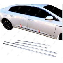 Woodhub Renault Megane 4 Krom Yan Kapı Çıtası 4 Kapı 2016-2020 P.çelik