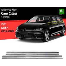 Woodhub S-Dizayn Vw Golf 7 Krom Cam Çıtası 4 Prç 2013-2020