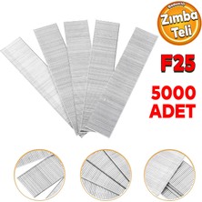 Badem10 Zımba Teli F25 Sanayi Tipi 25 mm Makina Çivi Çivisi Süpürgelik Parke Ahşap Mdf Tel 5000 Adet