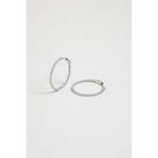 So CHIC Zamansız İkon 18 Ayar Beyaz Altın Kaplama Gümüş Halka Küpe