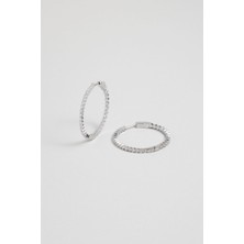 So CHIC Vogue 18 Ayar Beyaz Altın Kaplama Gümüş Halka Küpe