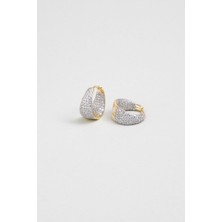 So CHIC Minimalist Avangard 18 Ayar Sarı Altın Kaplama Gümüş Halka Küpe