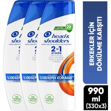 Head&Shoulders Erkeklere Özel Saç Dökülmelerine Karşı Etkili 2in1 Şampuan 330 ml x 3