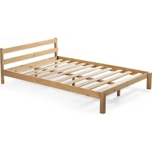 Pinoxi Masif Ahşap Karyola Çift Kişilik 160X200 cm Doğal Ahşap Natural