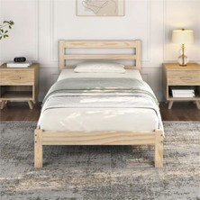 Pinoxi Masif Ahşap Karyola 90  x 190  cm  Doğal Ahşap Natural