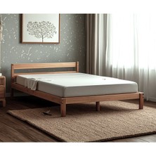 Pinoxi Masif Ahşap Karyola Çift Kişilik 120X200 cm Doğal Ahşap Natural