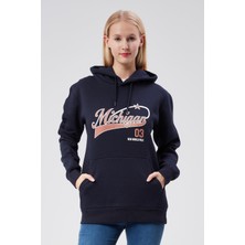 Kapüşonlu Kadın Lacivert Slim Fit Sweatshirt 24FWW64079